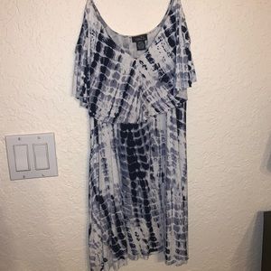 Blue and White Patterned Dress